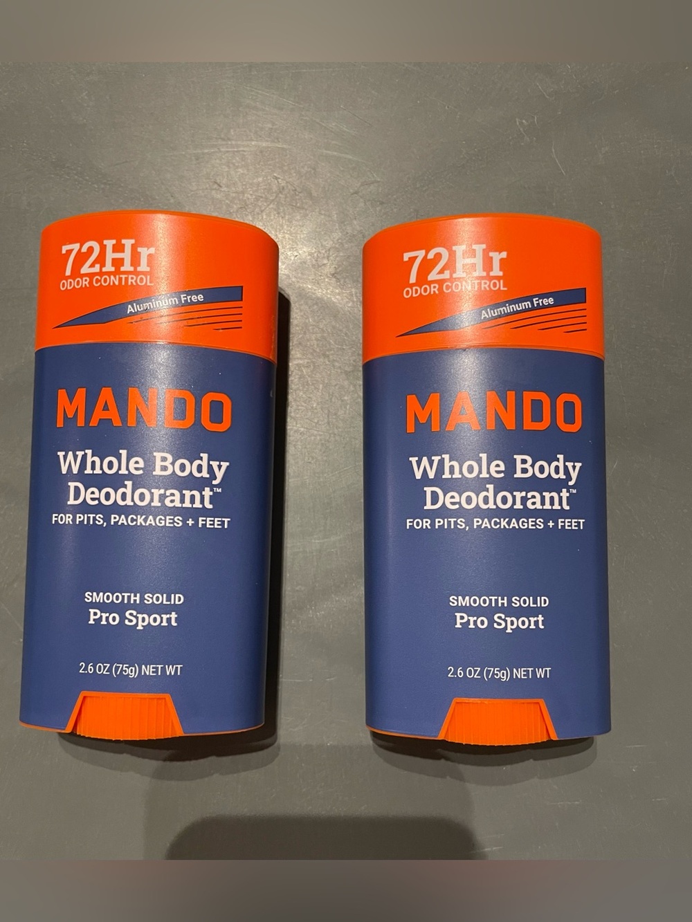 2 Mando Whole Body Solid Deodorant Stick, Pro Sport, 2.6 OZ New